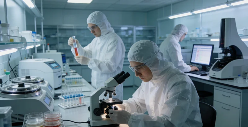 实验室技术人员正在操作高通量测