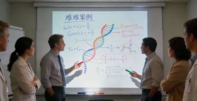 医生在办公室与患者家属沟通病情