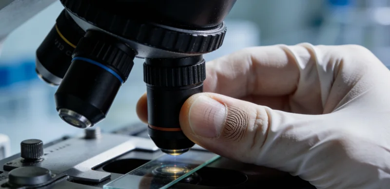 电脑屏幕上显示复杂的病原体基因