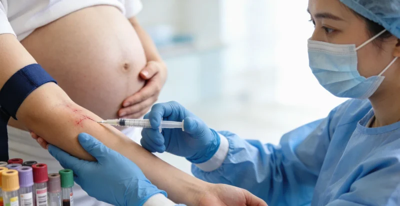 年长患者在诊所接受检查