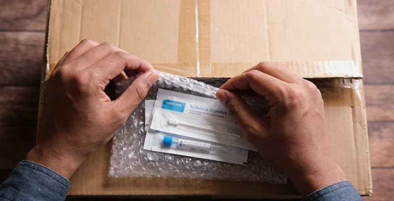 一位女性的手部特写,正在智能手