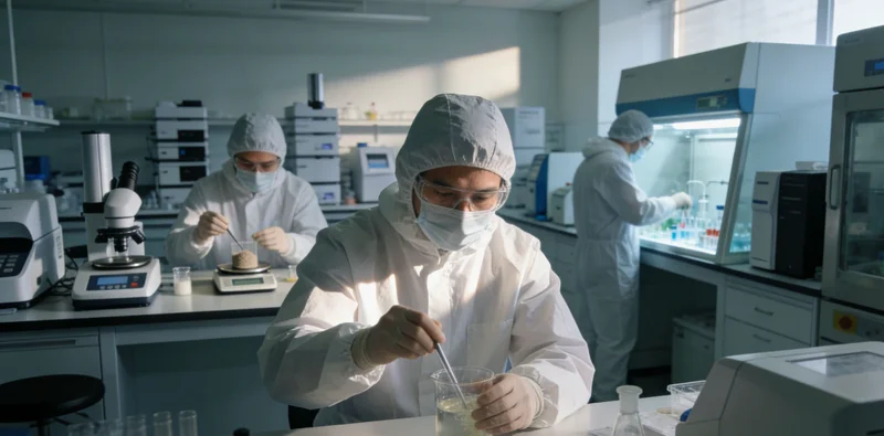 一位专业人士在实验室进行基因检