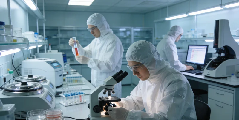 实验室内，技术人员正在操作复杂