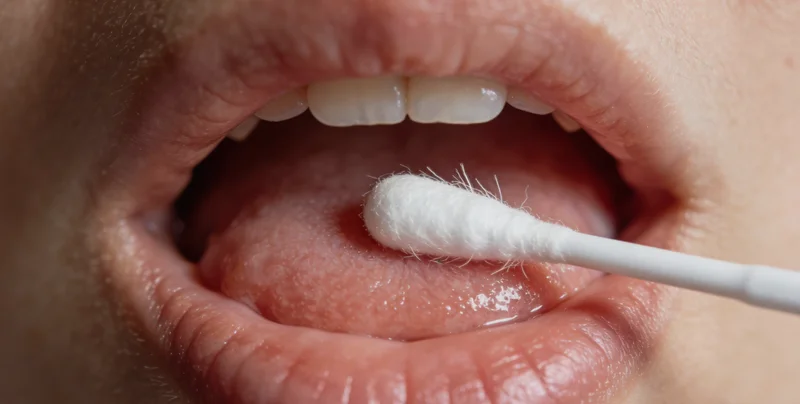 医护人员正在进行皮肤样本的无菌