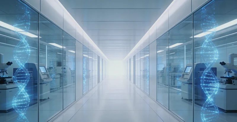 专业人员分析基因检测报告的示意