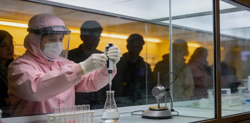 专业人员在实验室内进行基因检测