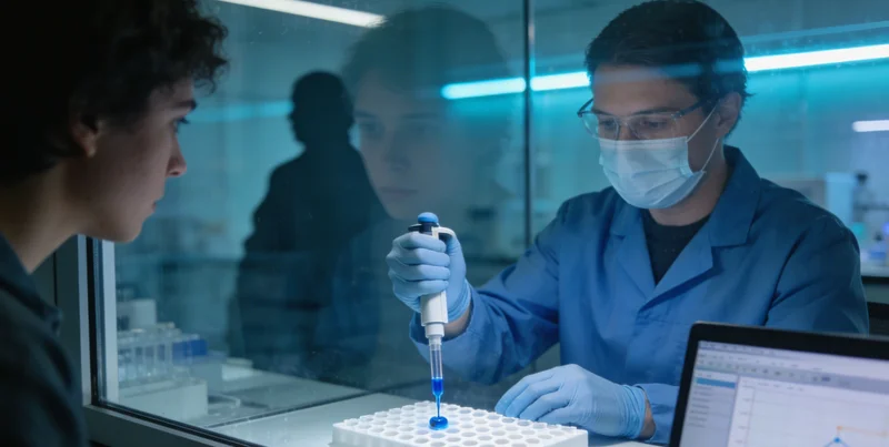 专业人员在进行基因检测报告解读