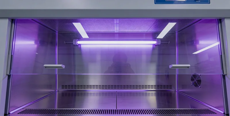 一位工作者在林木环境中，佩戴着