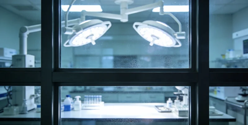 一个人在家中轻松进行口腔拭子采样,旁边放着基因检测采样盒