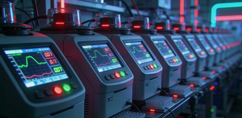 实验室自动化检测平台正在运行高