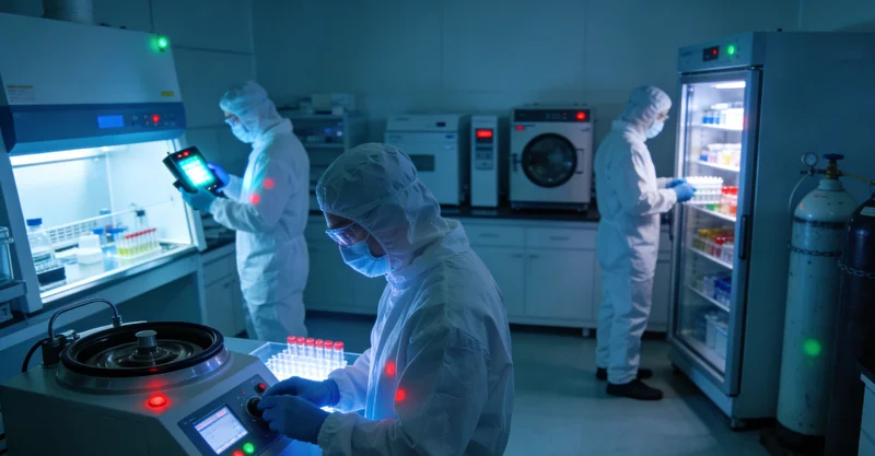 一位专业人士正在向市民解读基因检测报告,旁边配有鼻咽部的简单解剖示意图