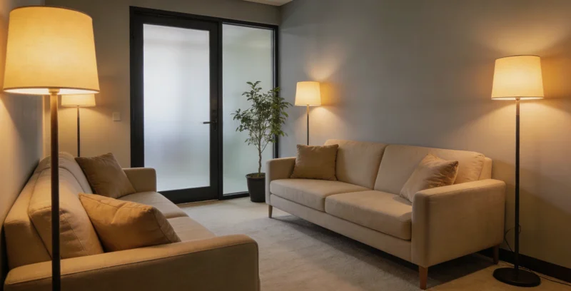 康复后的患者与家人在医院温馨交