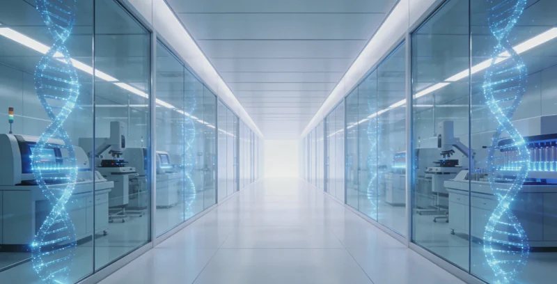 医生在诊室中,正结合基因检测报