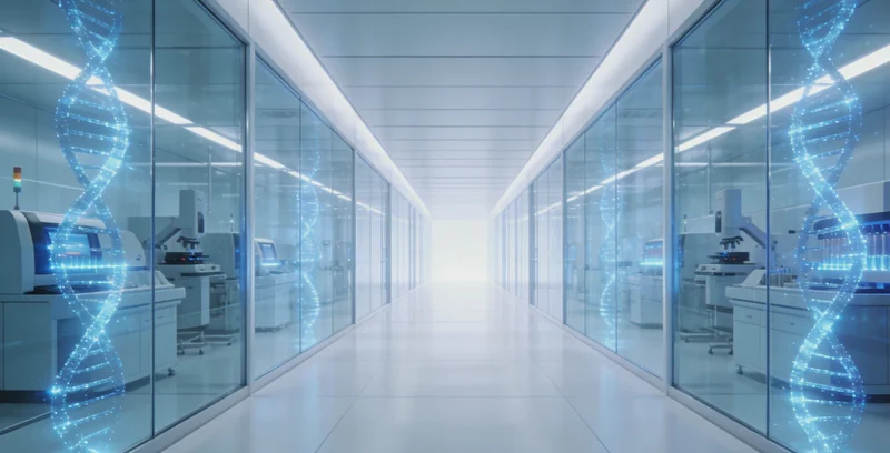 一只手在桌面上翻阅一份基因检测