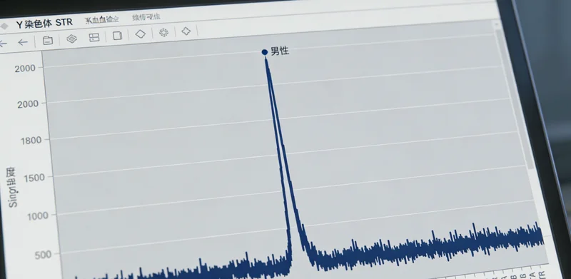 一位男性认真查看检测报告，旁边