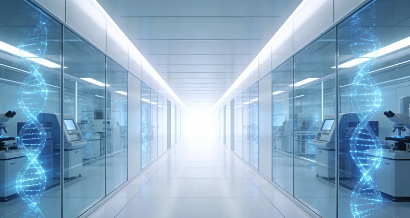 技术人员在实验室进行基因测序操