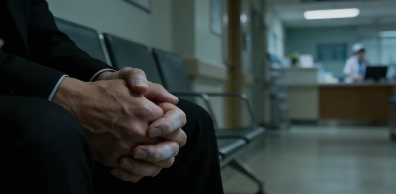 安康脑肿瘤患者家属在诊室内与医生进行紧张沟通