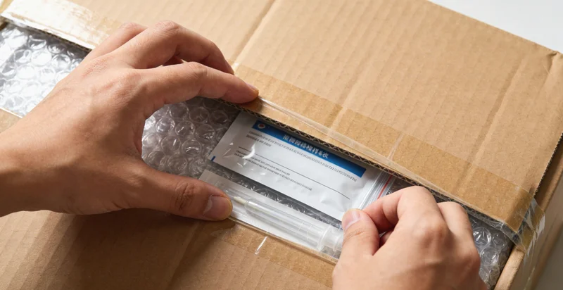 专业人员在采样点轻柔地为儿童进