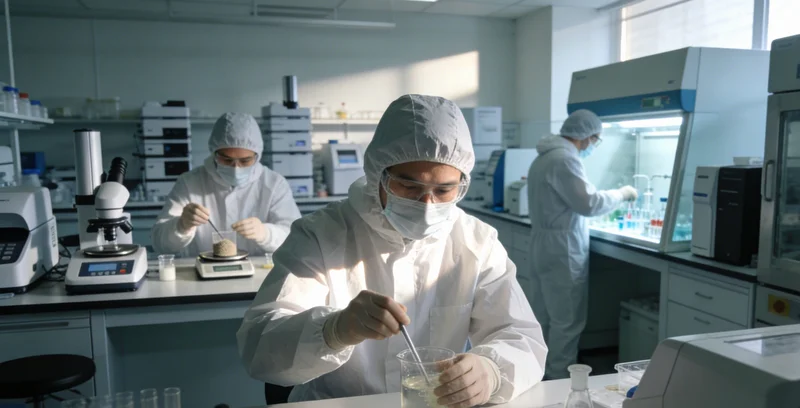 一位医生正在认真分析复杂的微生