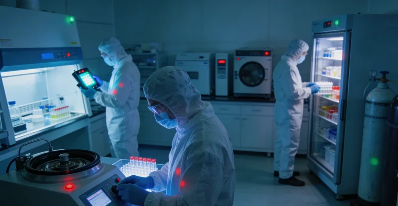 实验室技术人员正在操作PCR仪