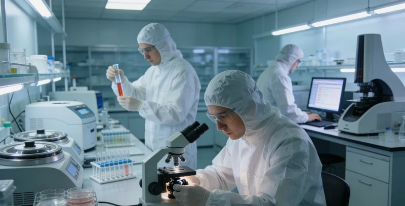 基因检测实验室技术人员正在操作