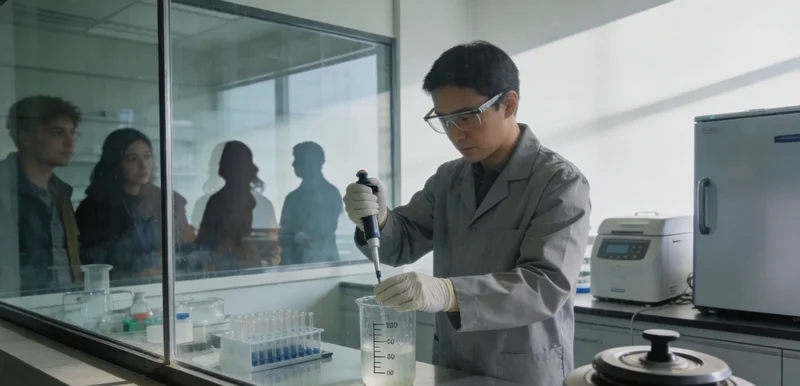 实验室内技术人员正在进行样本处