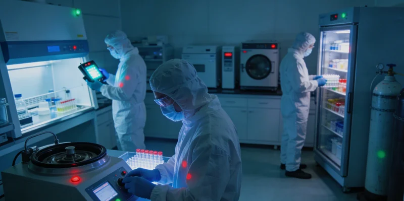 专业实验室中,技术人员正在操作