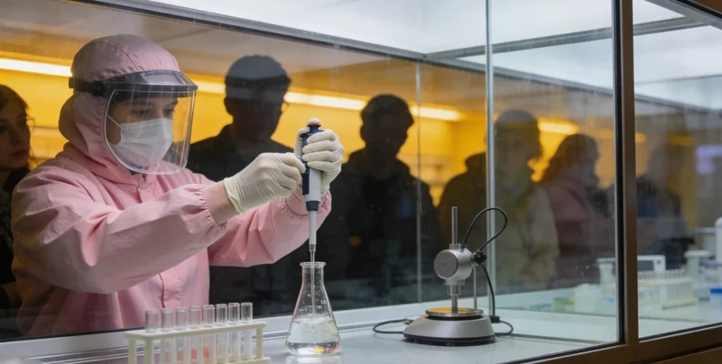 实验室内技术人员操作高通量测序