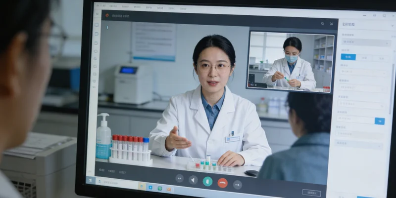 专业人员进行采样指导的示意图