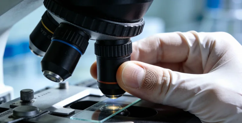 医生在电脑前分析基因检测报告并