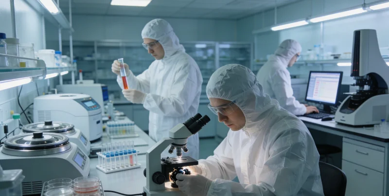 技术人员在实验室进行基因检测分