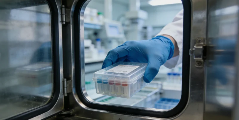 一位专业人士正在向咨询者讲解基因检测报告