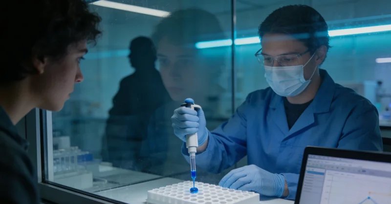 专业遗传咨询师正在为客户详细解读基因检测报告