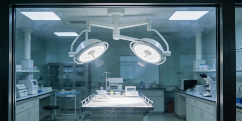 一名医生正在实验室分析检测数据