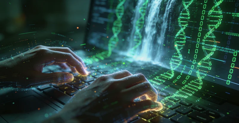 电脑屏幕上显示的基因测序数据分