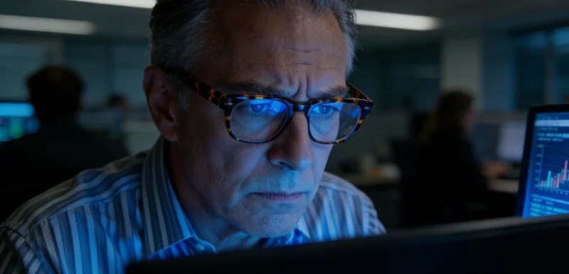 医生在办公室内向咨询者讲解基因