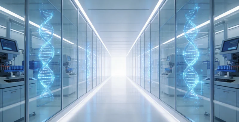 医生在诊室向咨询者解释基因检测