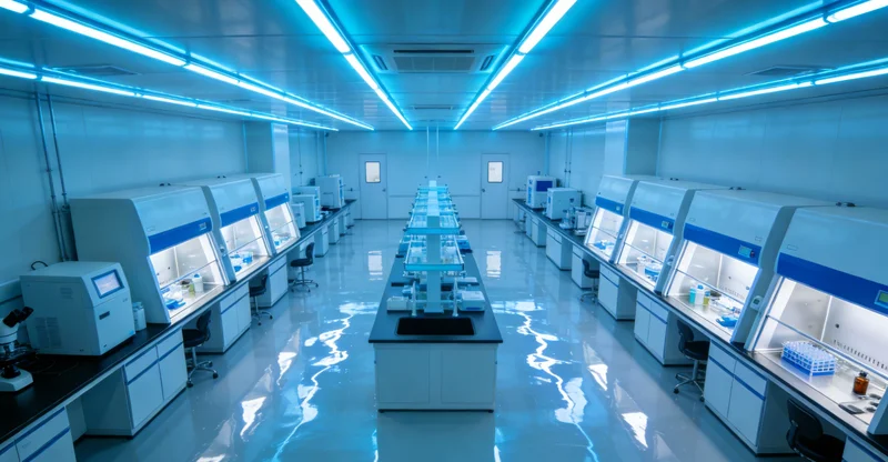 专业实验室技术人员正在操作精密