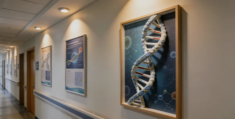 医生在办公室内向患者家属解释病