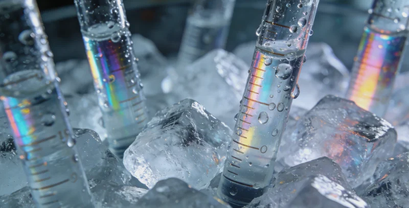 护士正在规范采集咽拭子样本,旁