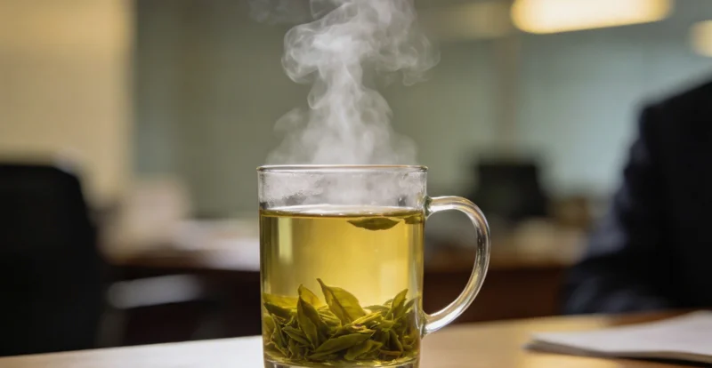 女性认真阅读基因检测报告,旁边