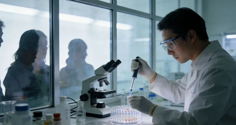 实验室技术人员正在进行精密的分