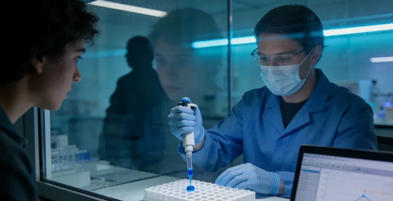 专业技术人员在现代化实验室内进