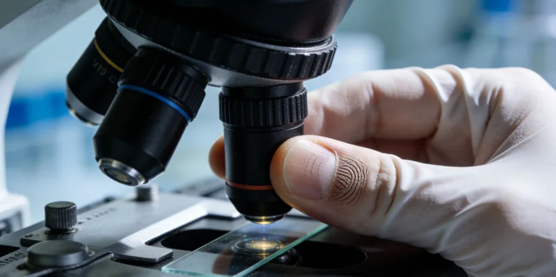 生物信息分析师电脑屏幕特写,显