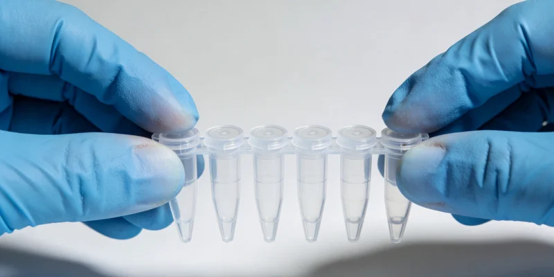 专业人士正在解读基因检测报告，体现权威与信任