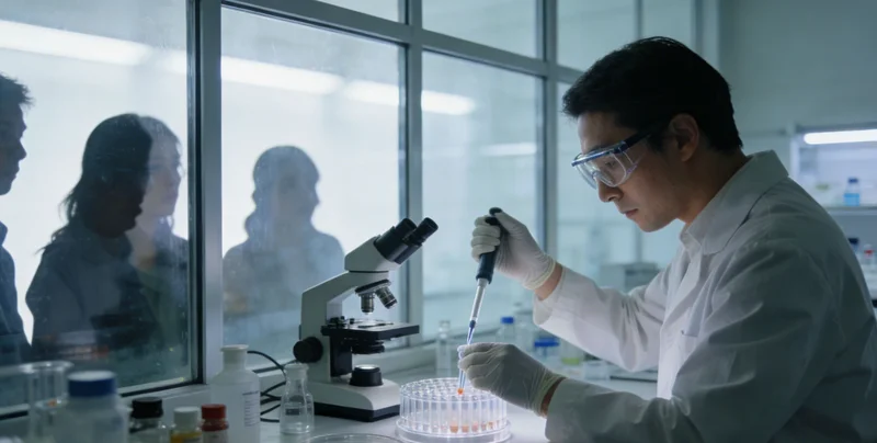 专业人士在向客户解读基因检测报告