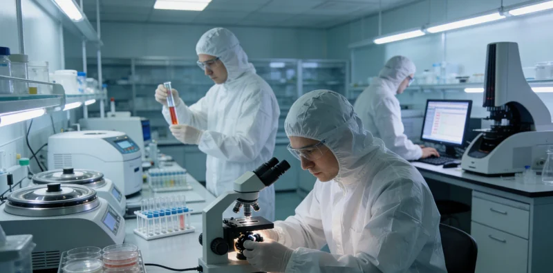 现代化的基因测序实验室内部,仪