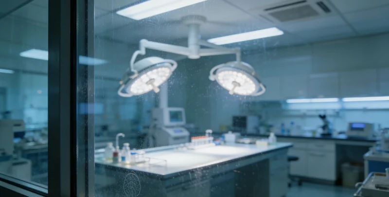 高科技PCR实验室内部，展示基