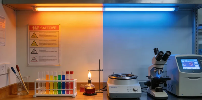 传统医院检验科医生正在使用显微