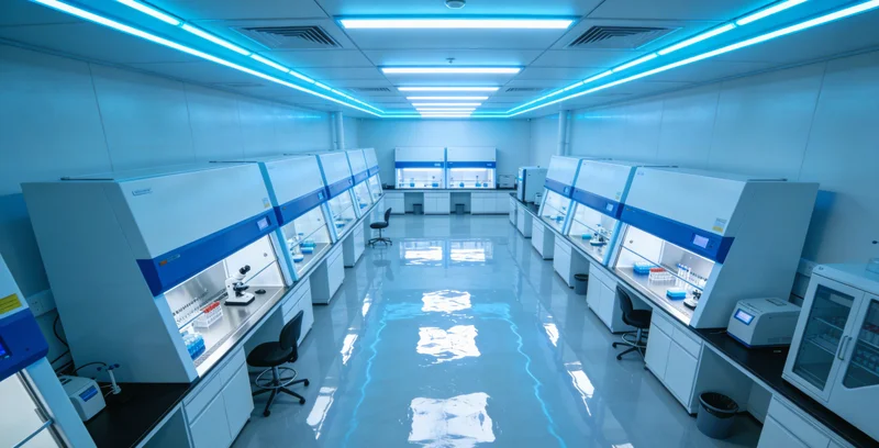 高科技实验室进行基因检测示意